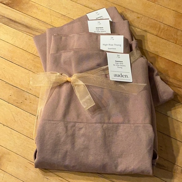 Auden Seamless High Rise Thong Set in Soft Mauve - Picture 1 of 5